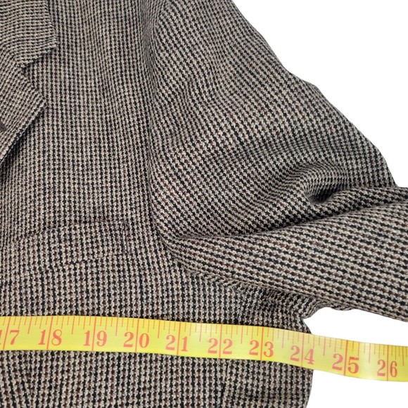 Craig Scott Mens size 44R Brown Tweed Wool Blazer Jacket w/ Elbow Patches Vtg - Picture 11 of 12